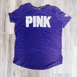 VS PINK. purple tee. size large.